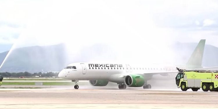 En agosto, el primer vuelo comercial de Mexicana con el nuevo Embraer